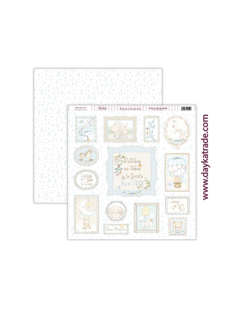papel scrap bebé niña - colección "Ha nacido una estrella"