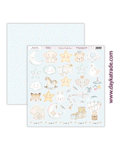 papel scrap bebé niña - colección "Ha nacido una estrella"
