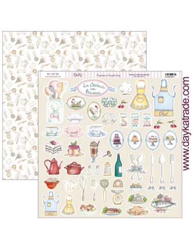 papel scrap colección "La cocina me fascina? elementos de cocina