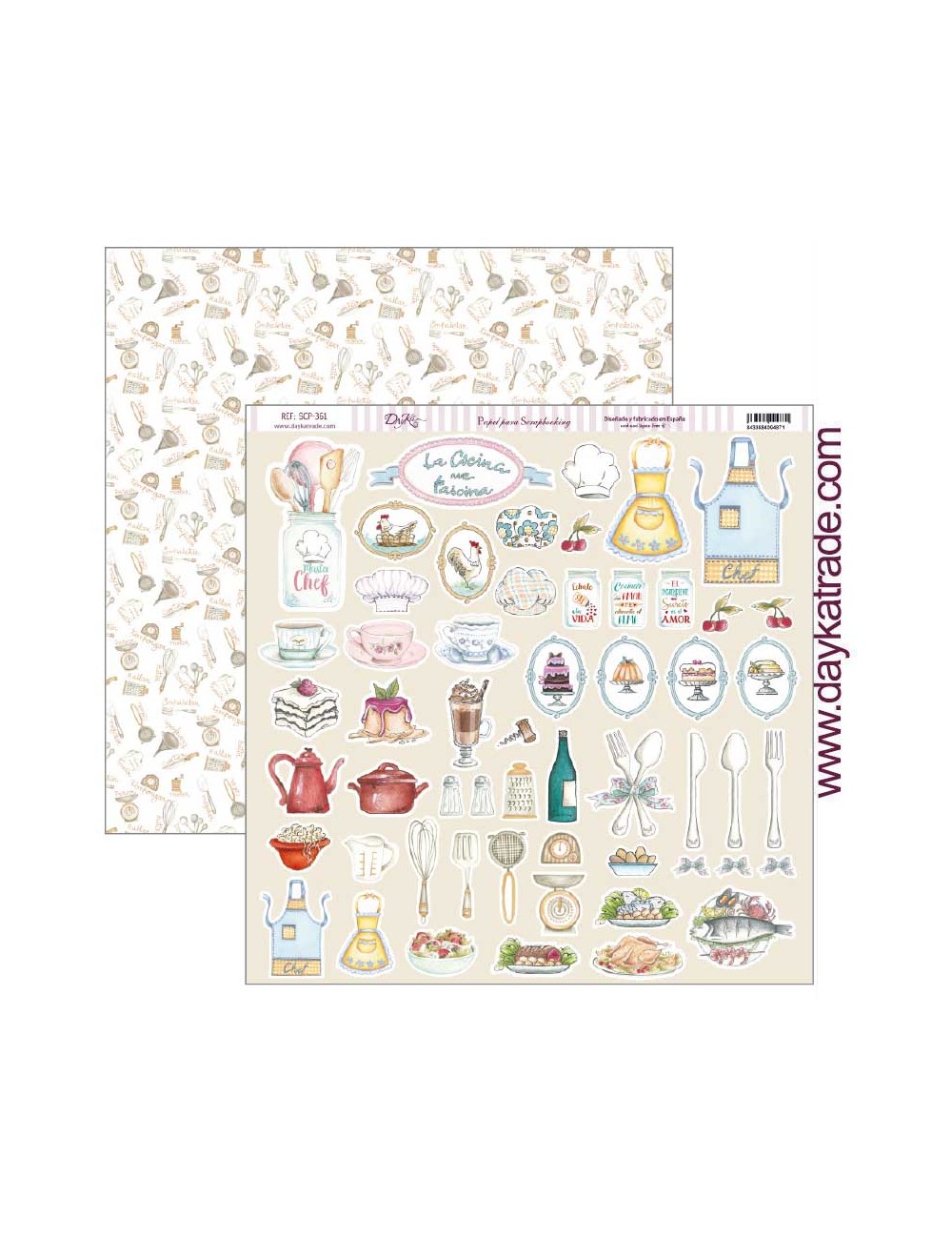 papel scrap colección "La cocina me fascina? elementos de cocina