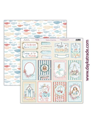 papel scrap colección "Mensaje en una botella"
