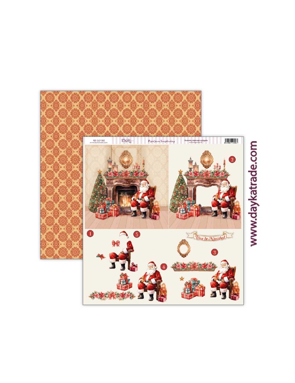 papel scrap colección "Una Navidad de ensueño"