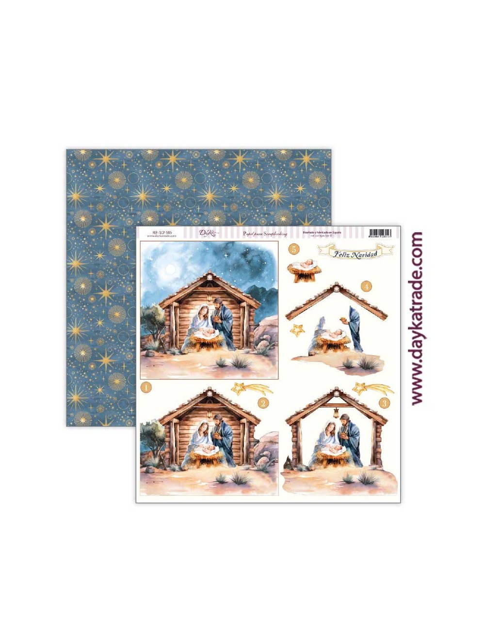 papel scrap colección "Una Navidad de ensueño"