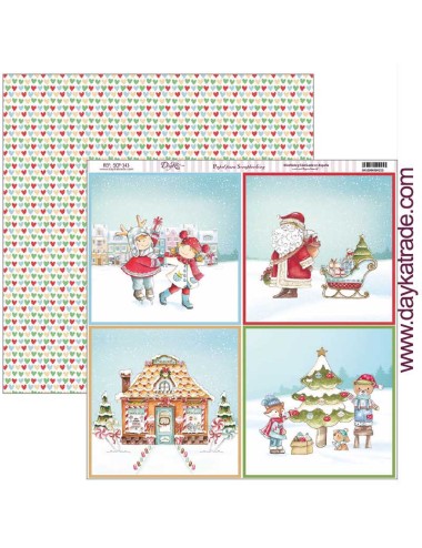 papel scrap colección "vive la Navidad"- 4 escenas -
