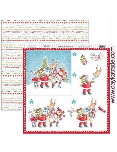 papel scrap colección "vive la Navidad"- amigos de Noel -