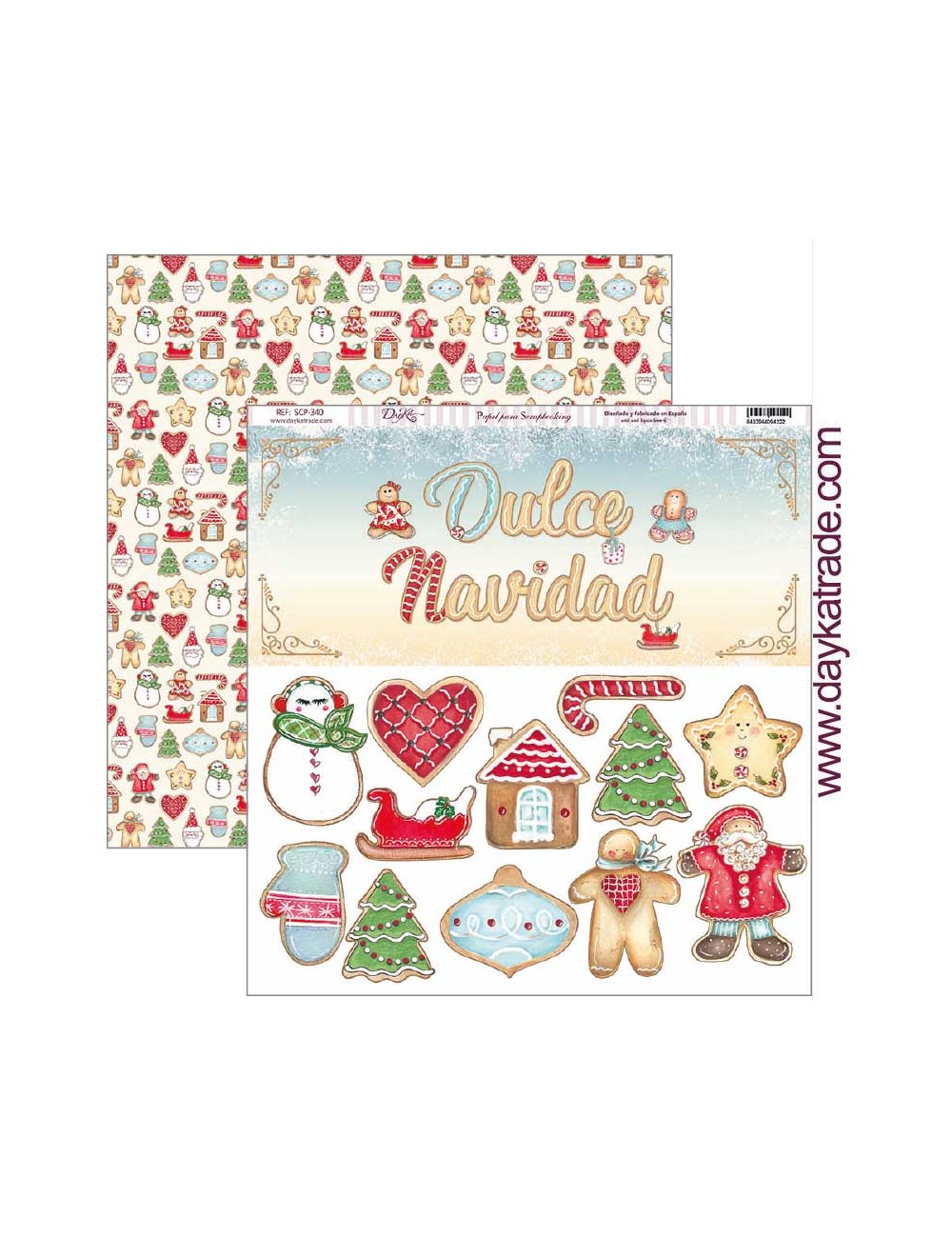 papel scrap colección "vive la Navidad"- dulce Navidad -