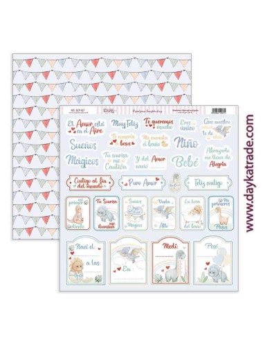 papel scrap colección de bebé "Puro Amor azules"
