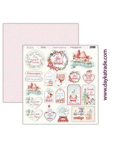 papel scrap Navidad - colección "Contigo al Polo Norte"