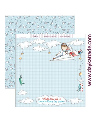 papel scrapbooking "avión de papel"