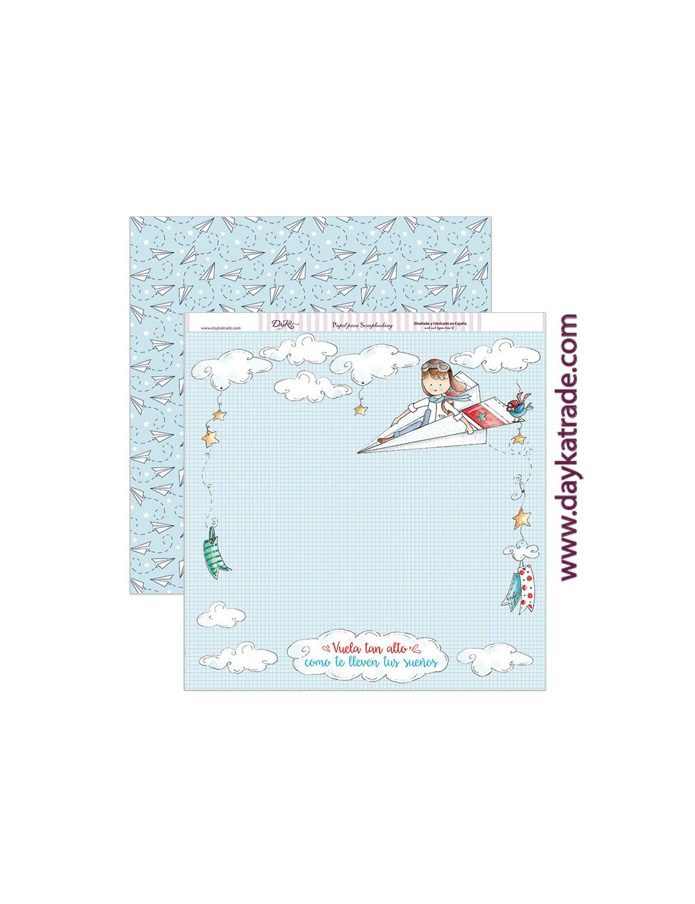papel scrapbooking "avión de papel"