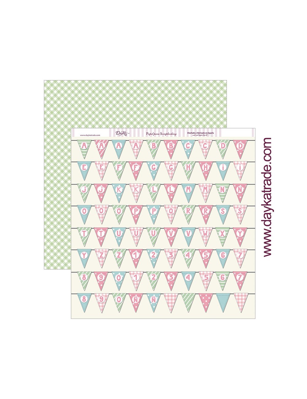 papel scrapbooking "banderines de fiesta con letras y números" dayka trade