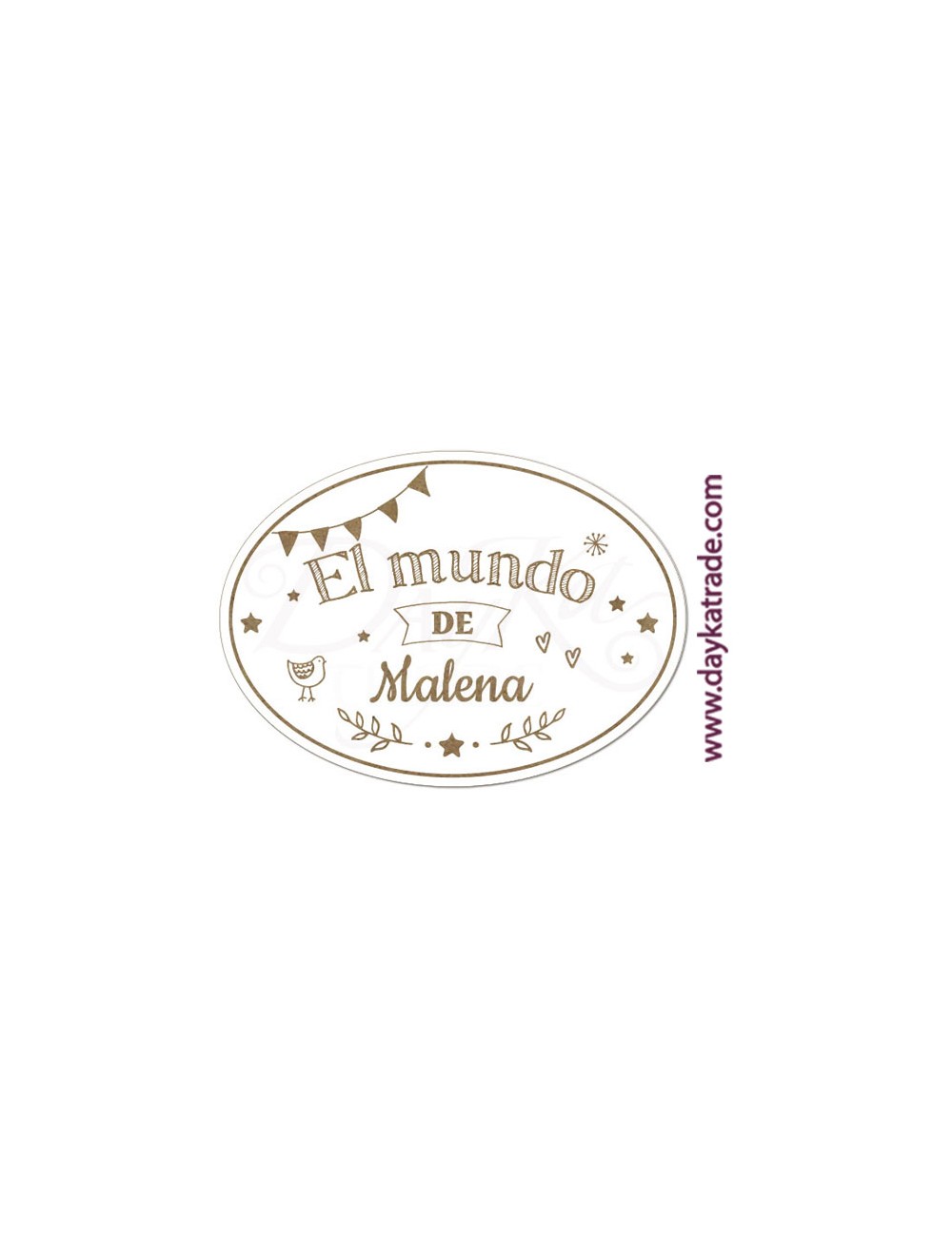 Placa puerta infantil pajarito óvalo