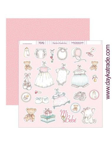 papel scrapbooking "canastilla mi bebé" dayka trade