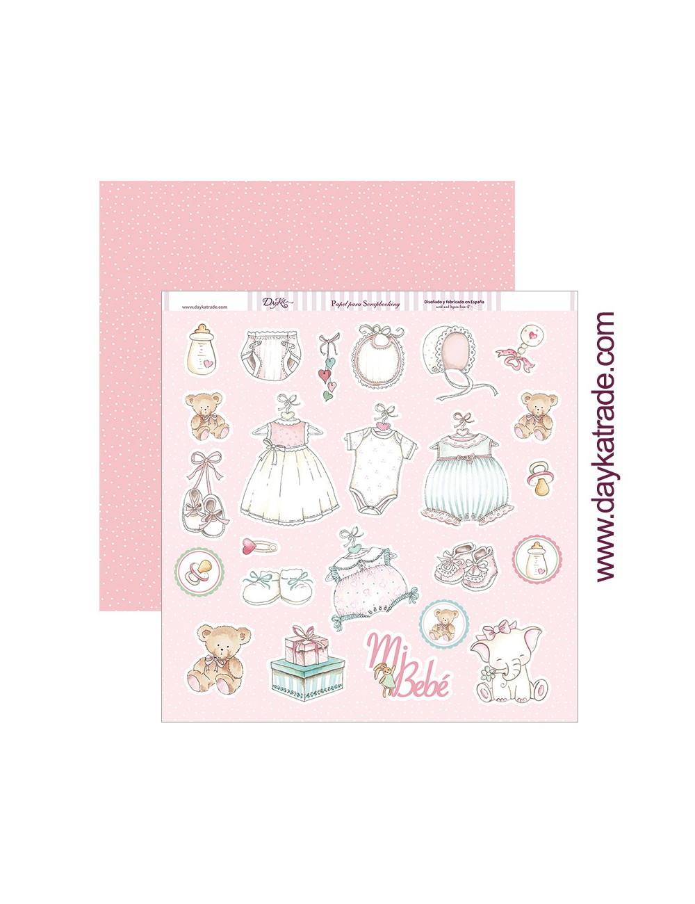 papel scrapbooking "canastilla mi bebé" dayka trade