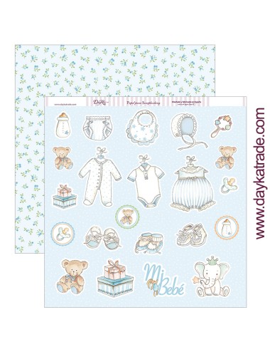 papel scrapbooking "canastilla mi bebé" dayka trade