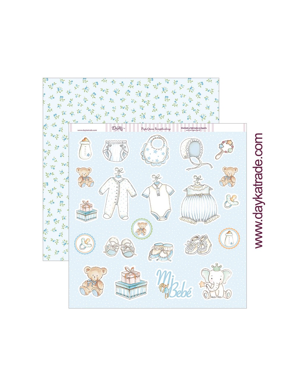 papel scrapbooking "canastilla mi bebé" dayka trade