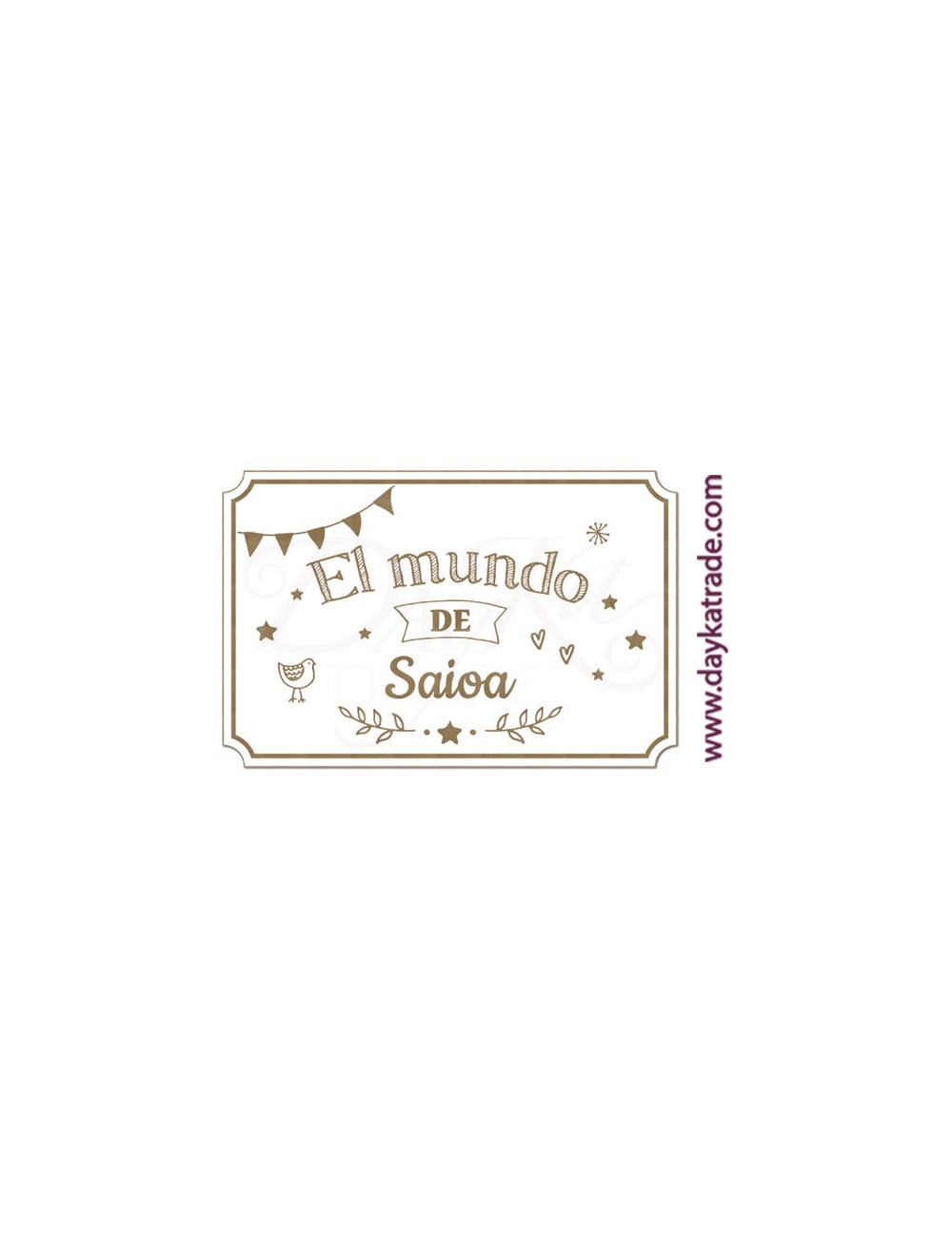 Placa puerta infantil pajarito rectangular