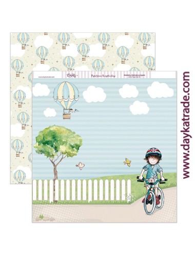 papel scrapbooking "en bicicleta"