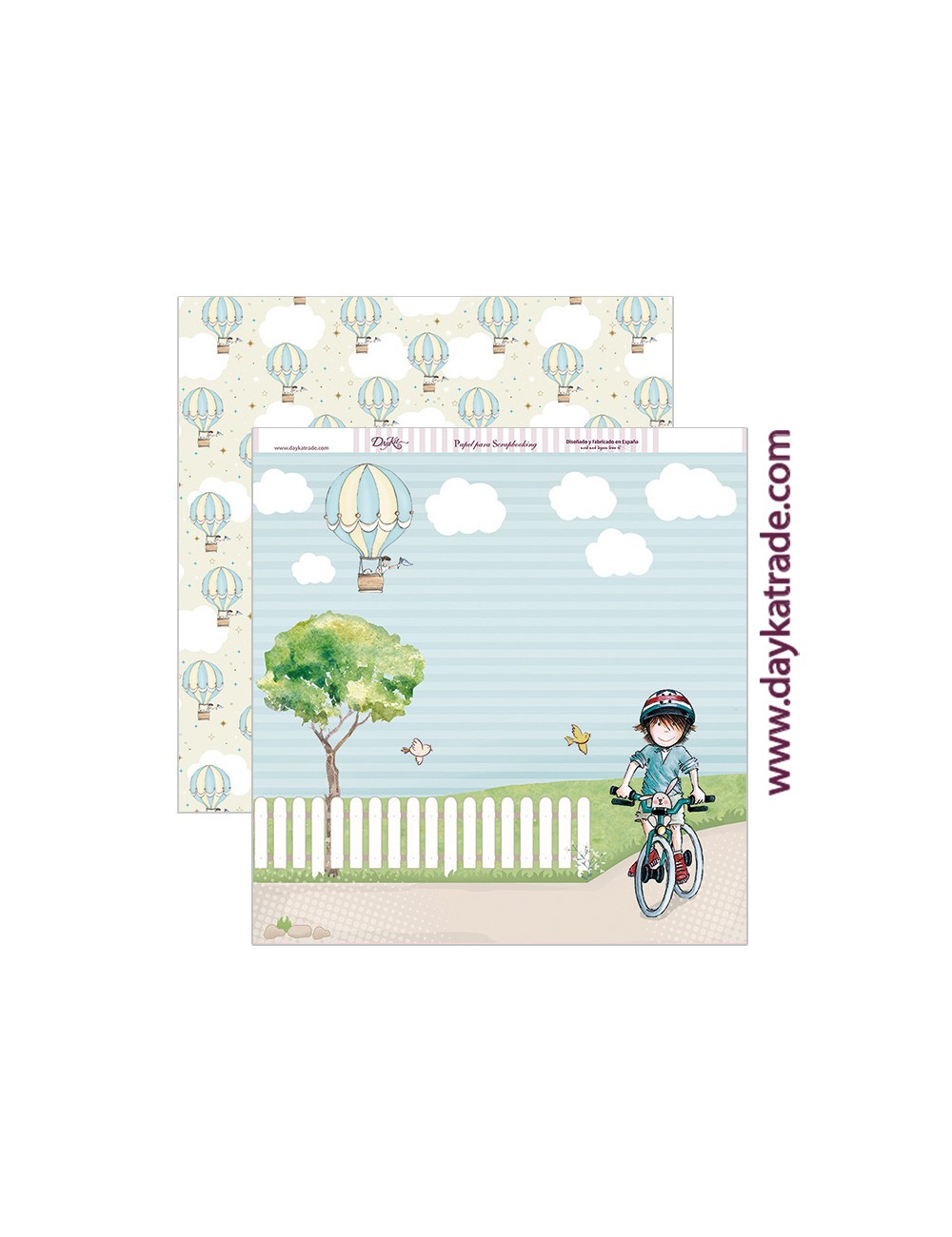 papel scrapbooking "en bicicleta"