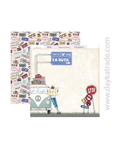 papel scrapbooking "en ruta"