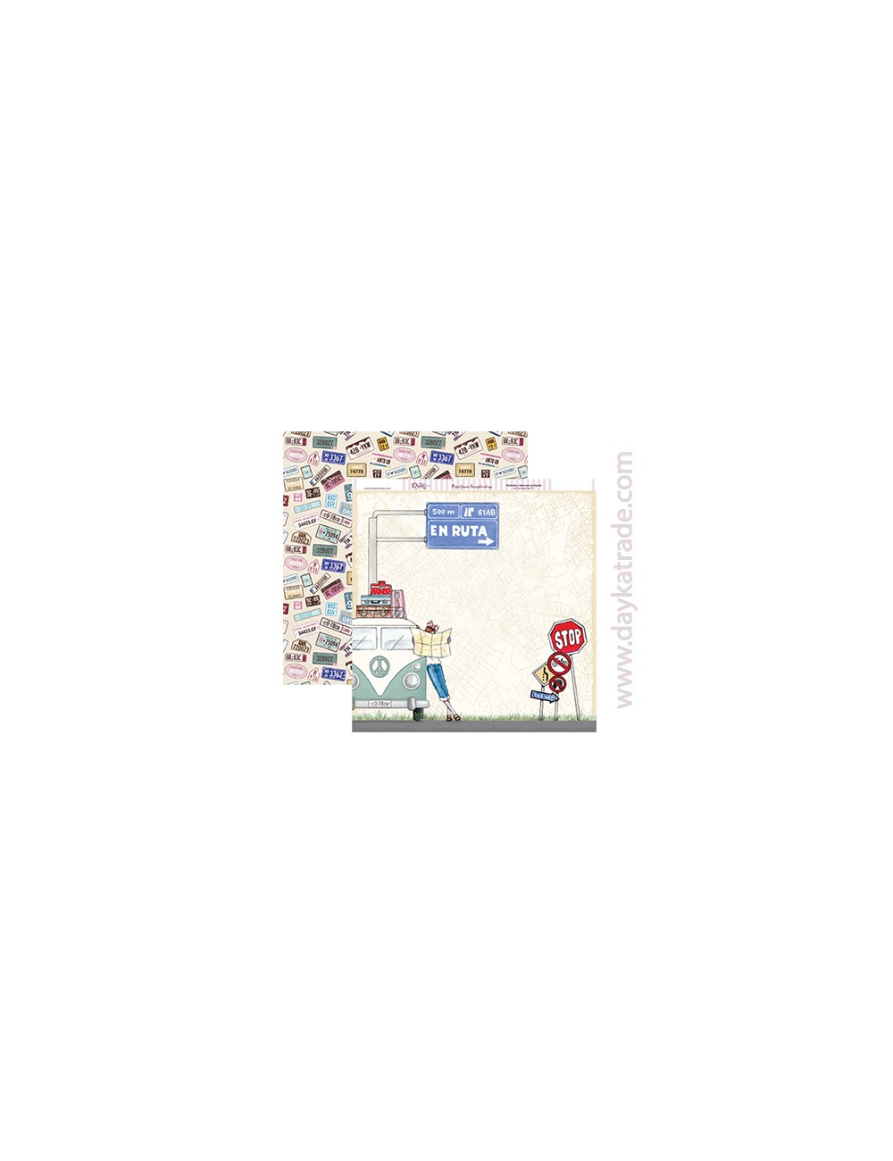 papel scrapbooking "en ruta"