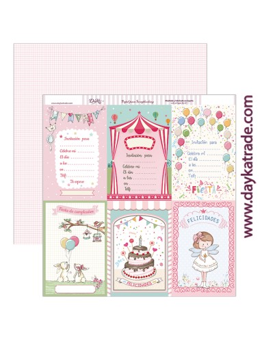 papel scrapbooking "felicitaciones niña "