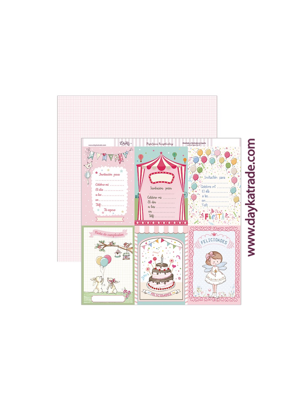 papel scrapbooking "felicitaciones niña "