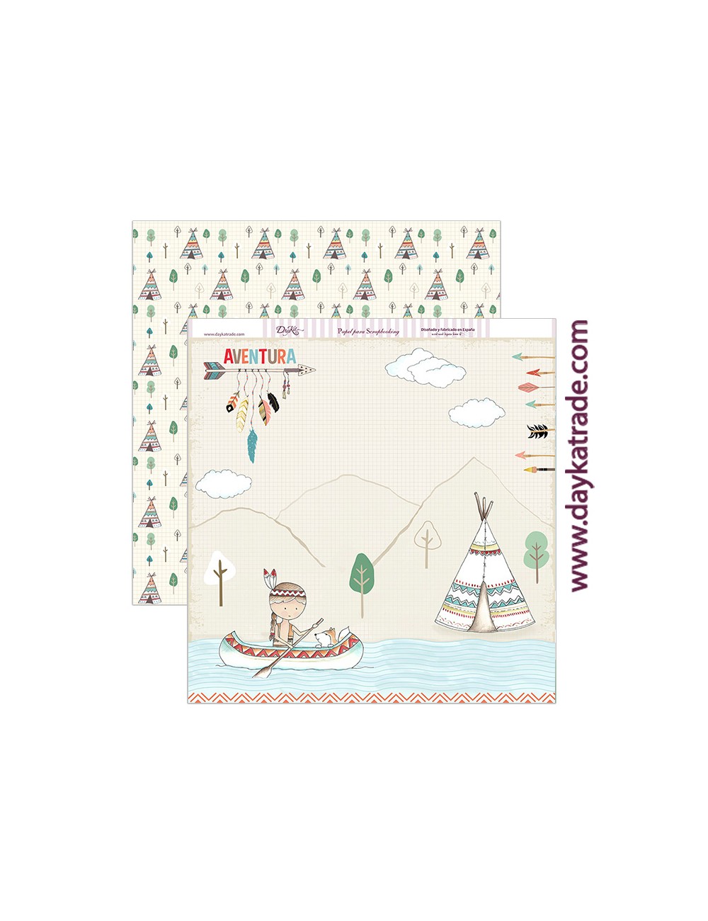 papel scrapbooking "indio"