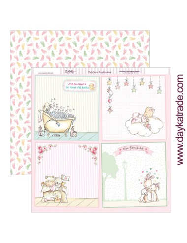 papel scrapbooking "me encanta la hora del baño" dayka trade