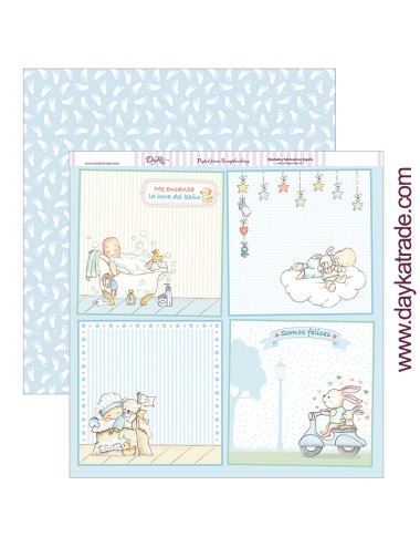papel scrapbooking "me encanta la hora del baño" dayka trade