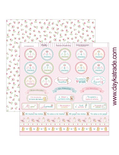 papel scrapbooking "mi primer año" dayka trade