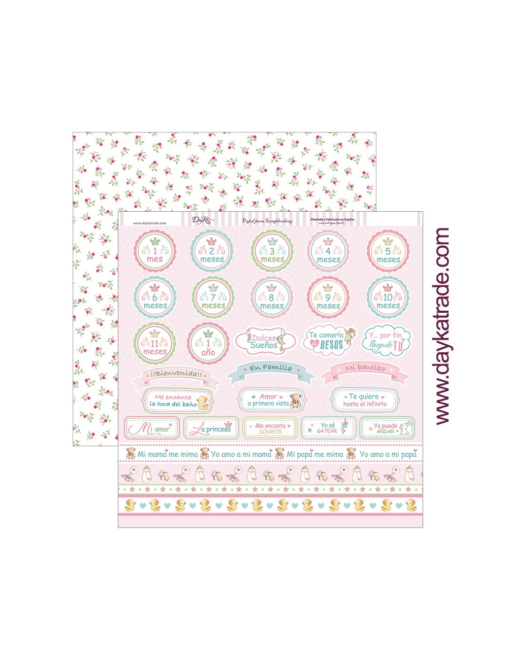 papel scrapbooking "mi primer año" dayka trade