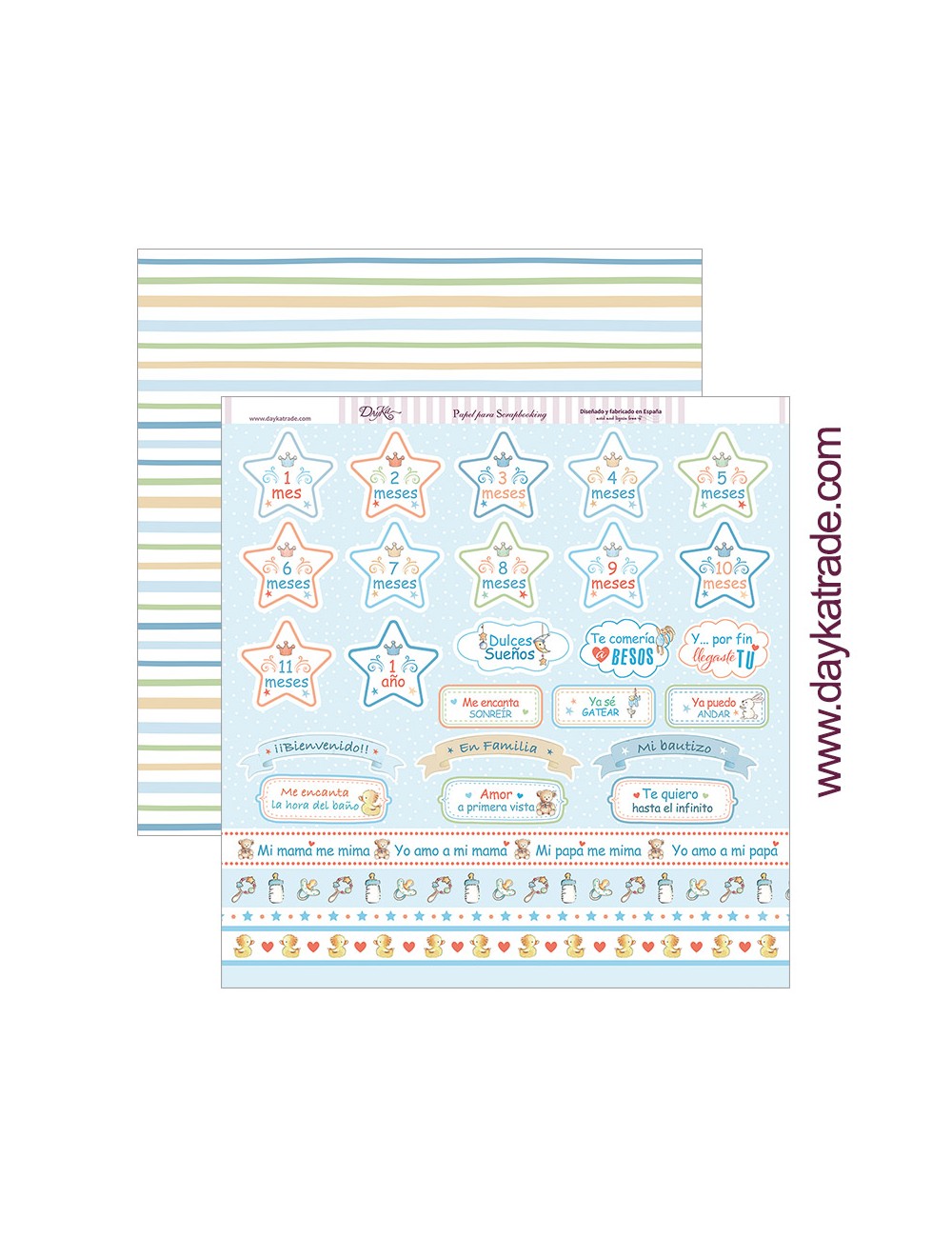 papel scrapbooking "mi primer año" dayka trade