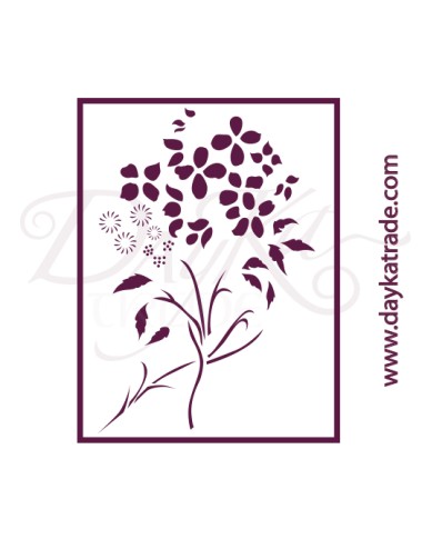 Plantilla de estarcido para decorar  "flores alegría"