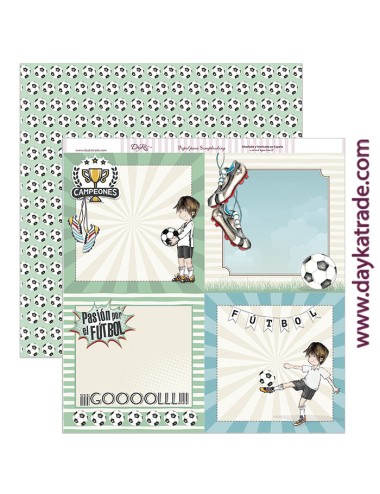 papel scrapbooking "pasión por el fútbol"