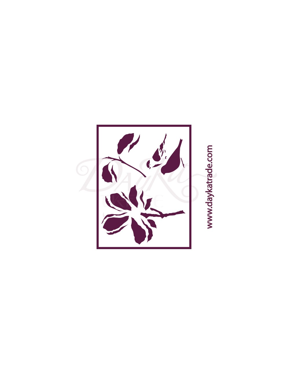 Plantilla de estarcido para decorar  "magnolia con pájaro"