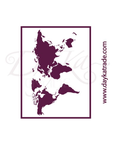 Plantilla de estarcido para decorar  "mapa mundi"