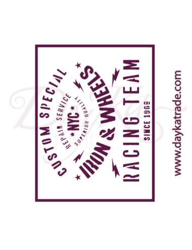 Plantilla de estarcido para decorar  "racing team"