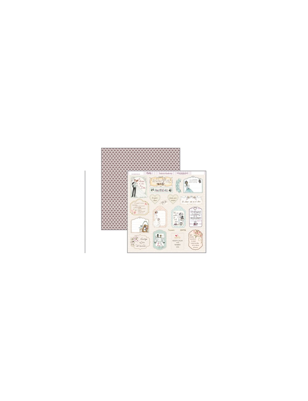 papel scrapbooking dayka "etiquetas"