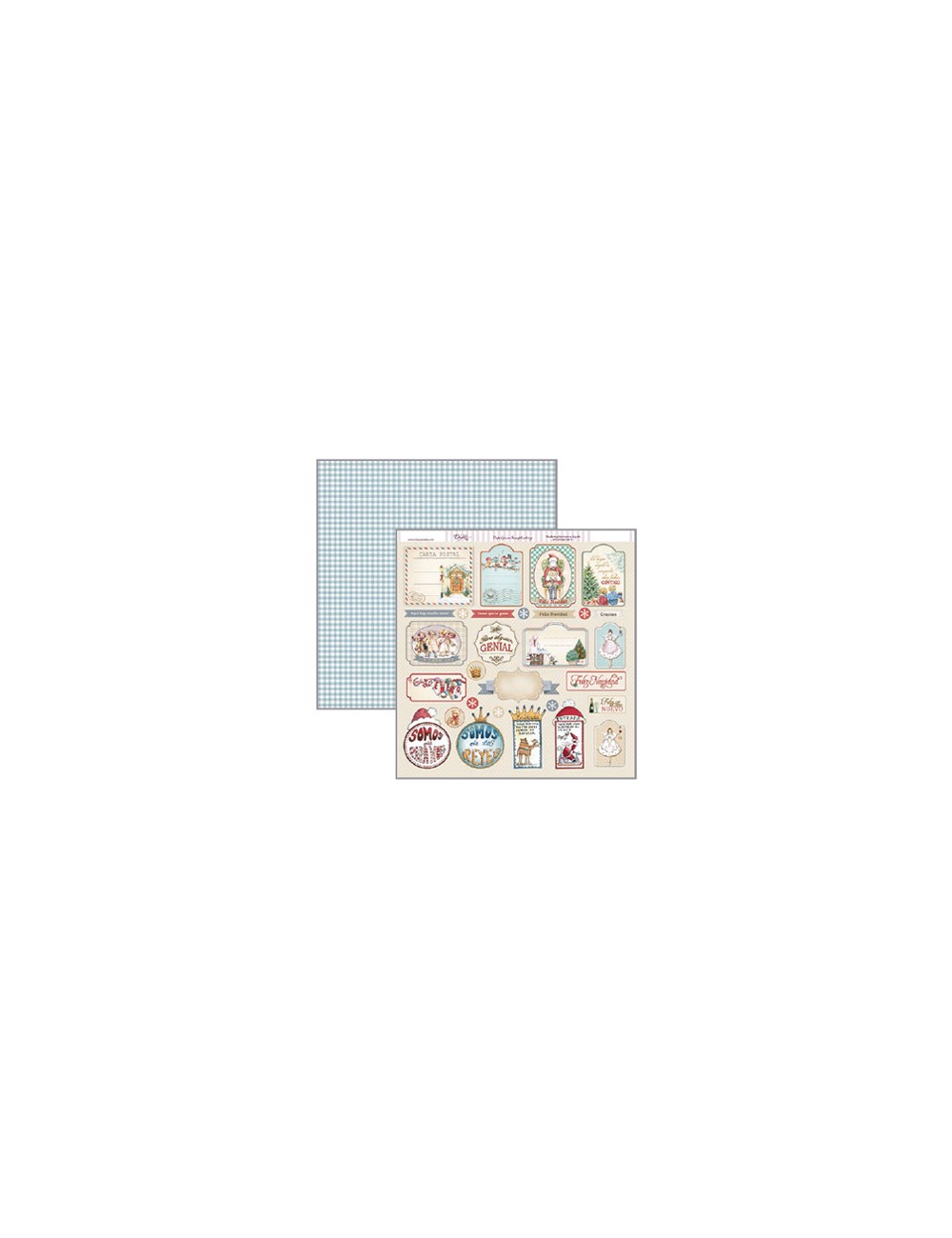papel scrapbooking Navidad etiquetas