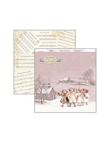 papel scrapbooking Navidad niños vintage
