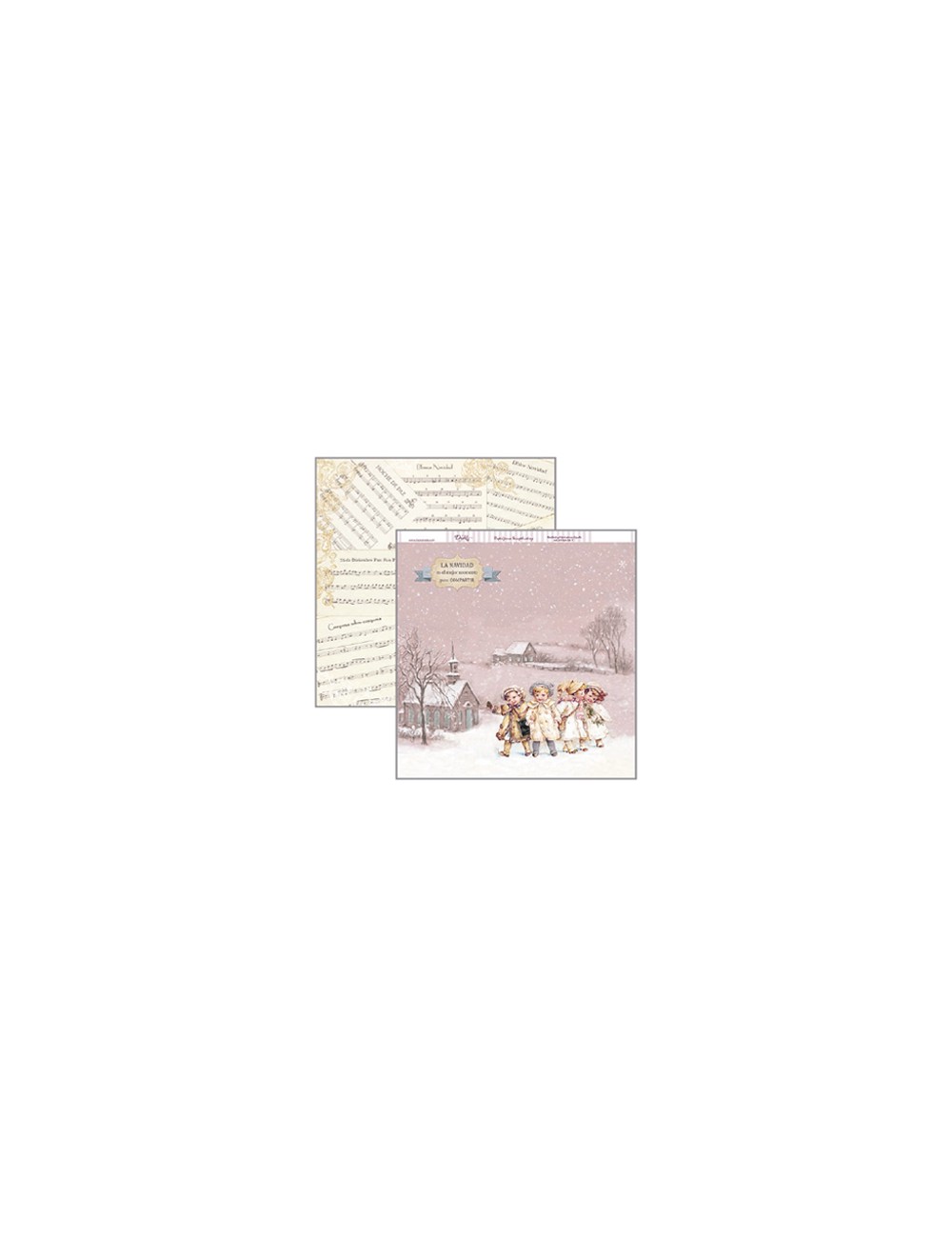 papel scrapbooking Navidad niños vintage
