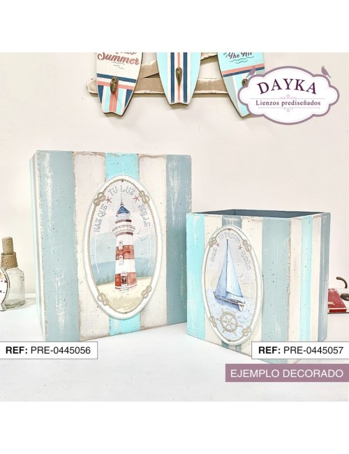papelera grande con tela diseñada marinera