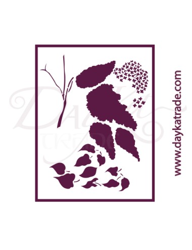 Plantillas de estarcido A4 dayka  "flores lilas"