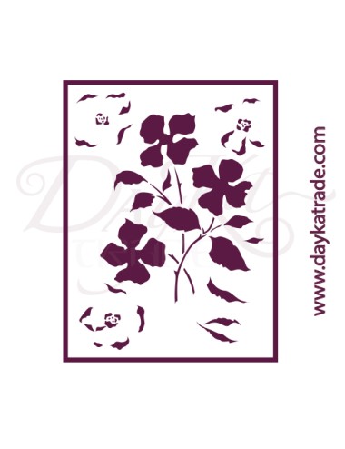 Plantillas de estarcido A4 dayka  "flores malva"