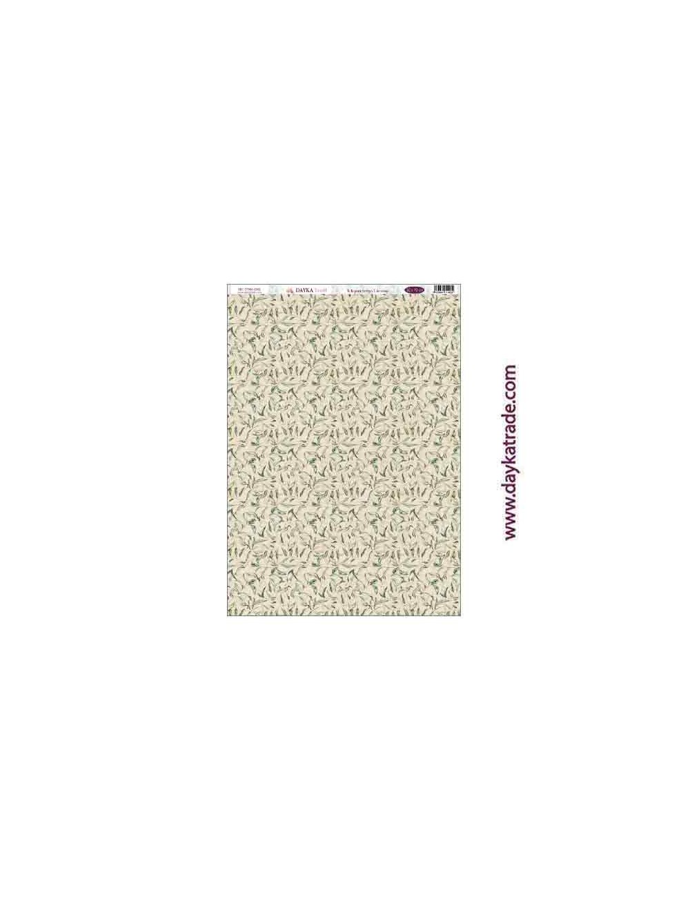 ramas y hojas con fondo beige - tela para scrap y cartonaje? 32×70 cm - "Escrito en las estrellas"
