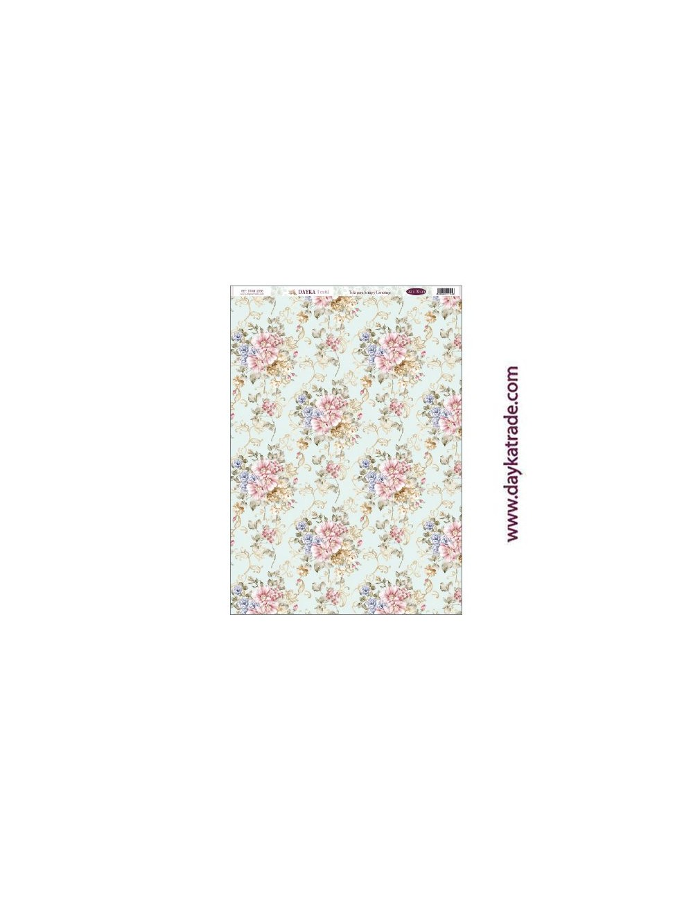 ramilletes de flores fondo azul - tela para scrap y cartonaje? 32×70 cm