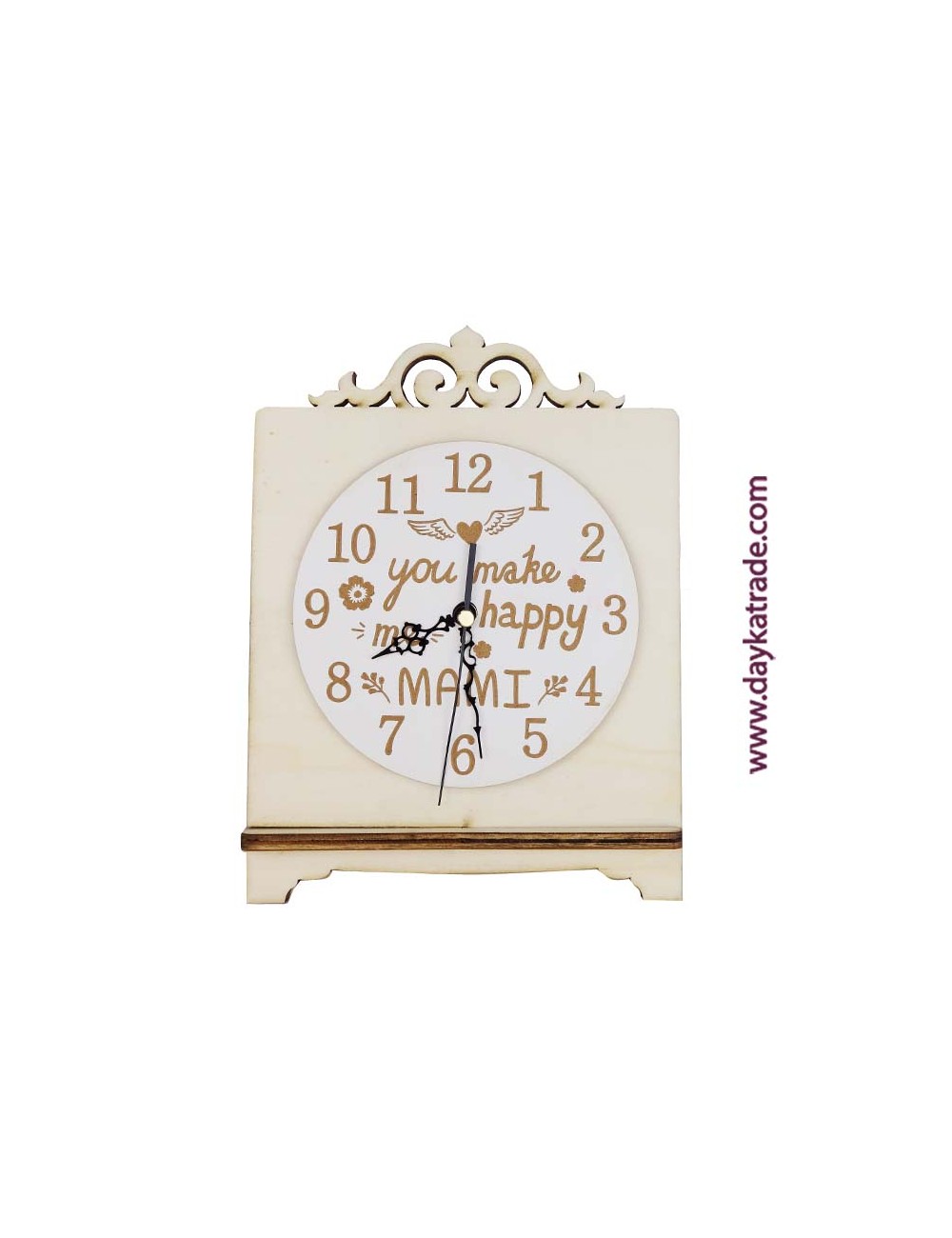 reloj con letras "you make me happy mami"