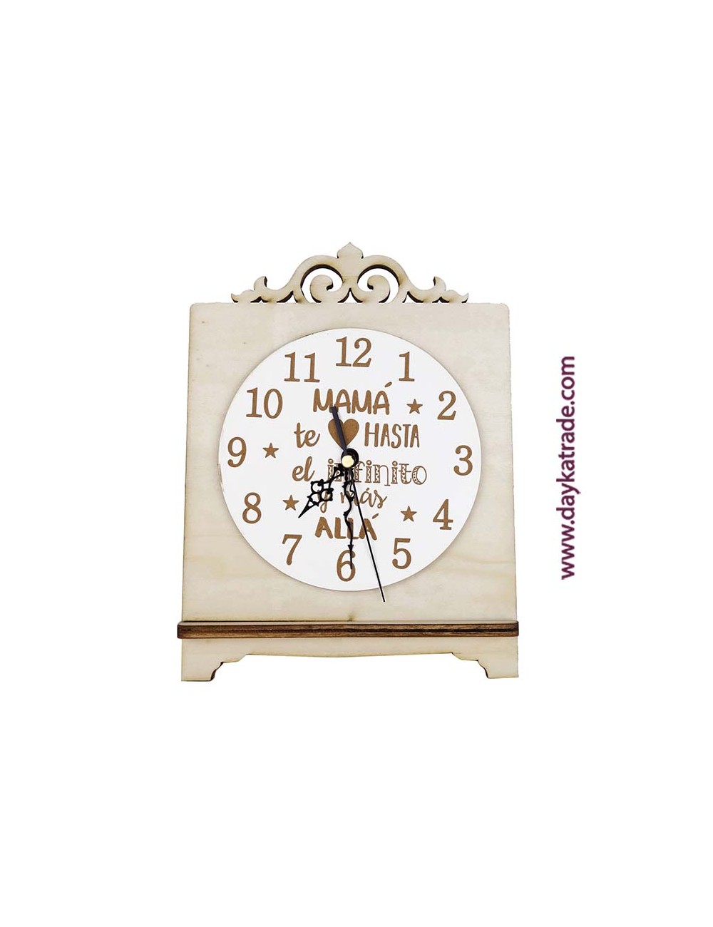 reloj con letras mamá t.q hasta el infinito y mas alla