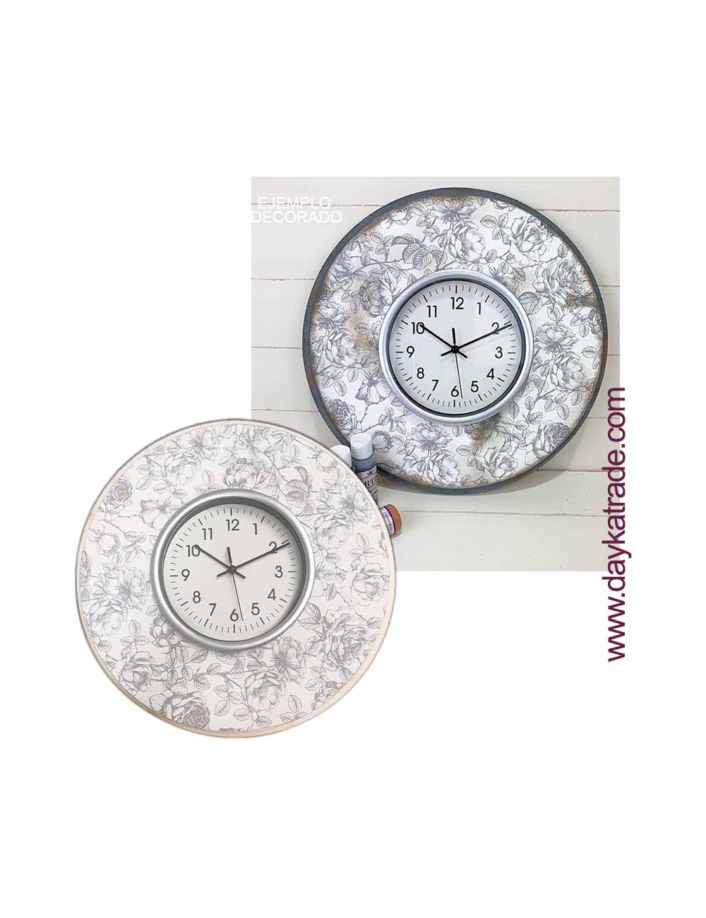 reloj flores grises